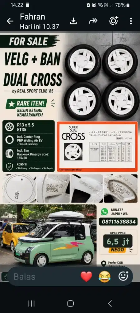 Velg Dual Cross