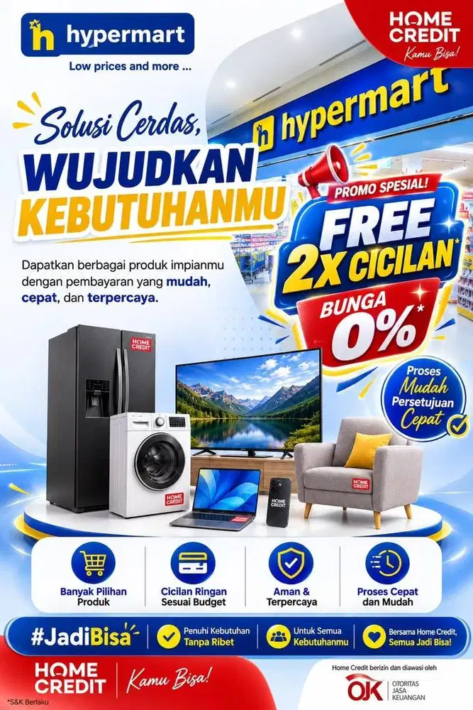 PROMO CICILAN ELEKTRONIK DI HYPERMART , SYARAT HANYA KTP