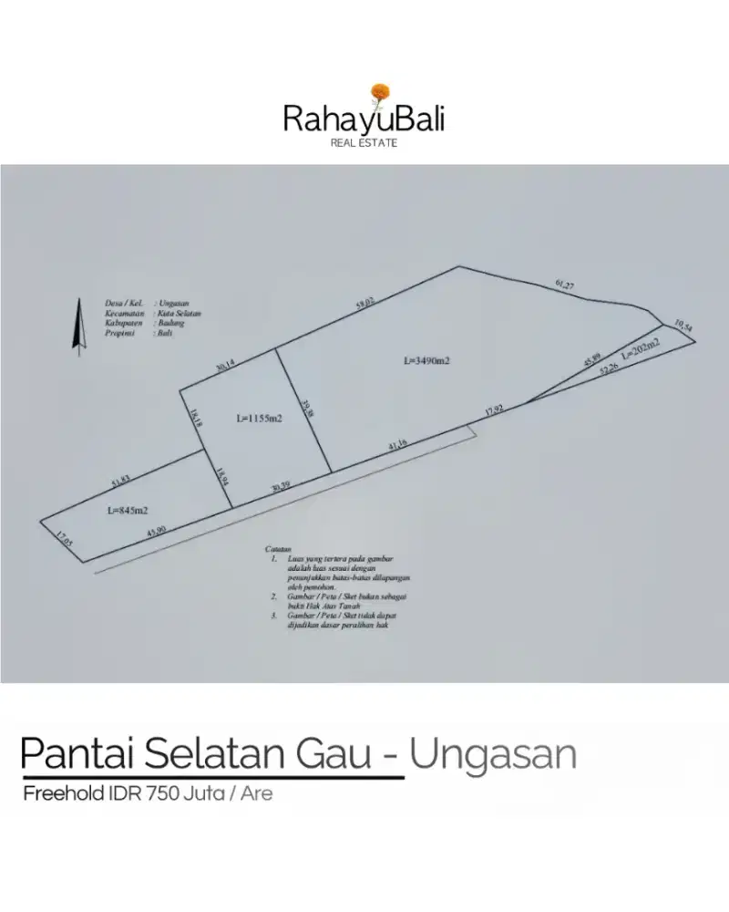 Dijual tanah ocean view sunday beach ungasan bali