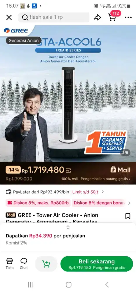 DIJUAL MURAH AIR COOLER GREE GTA-ACOOL6