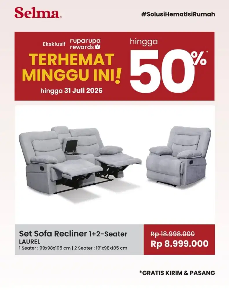 Sofa Recliner 1s + 2s