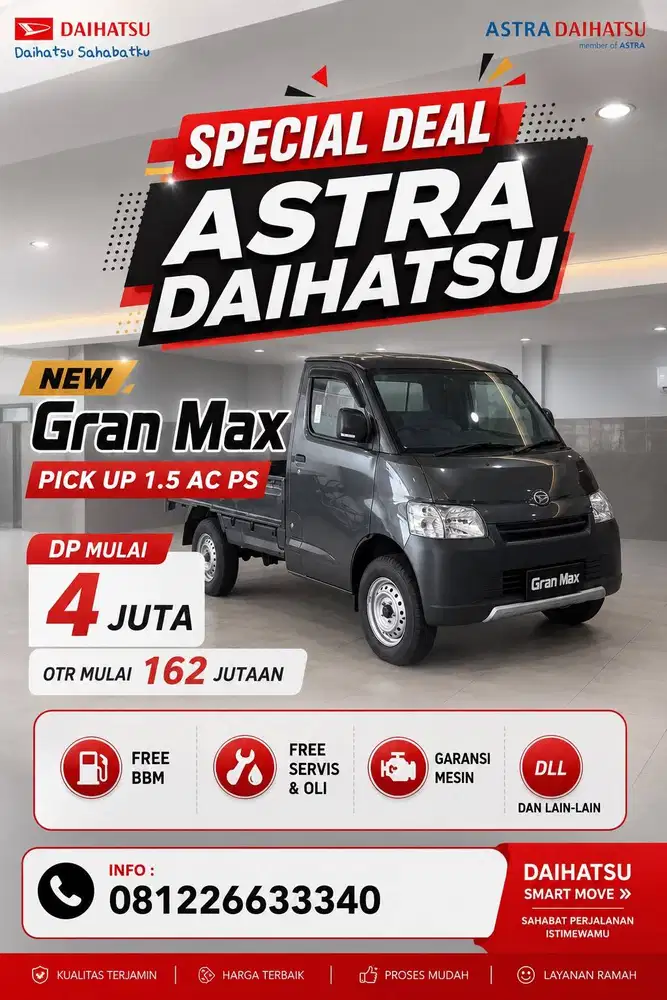 GRANMAX PICK UP 1.5 AC PS PROMO DP 4 JUTA*