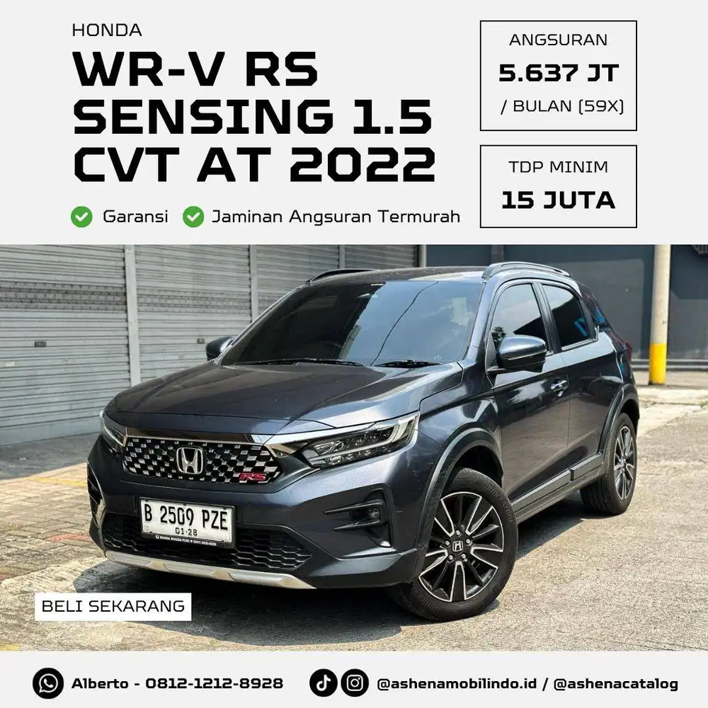 [DP 15 Juta] WRV RS 1.5 Sensing CVT AT (LOW KM) Grey / Abu Metalik