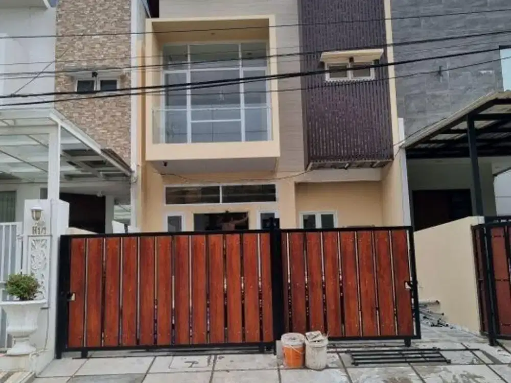 Rumah baru 129m, 2lantai, shm, jalan lebar, shm, bebas banjir, cluster, 4kamar tidur utama, kamar mandi dalam, granit, negosiasi