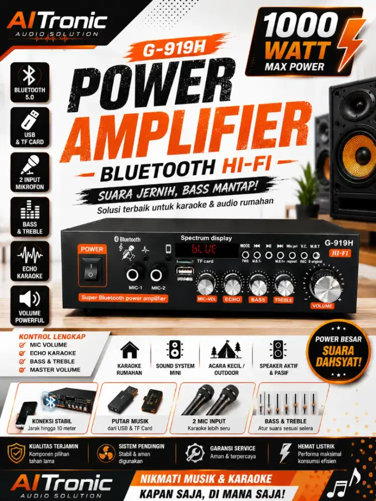 Power amplifier karaoke bluetooth g919h