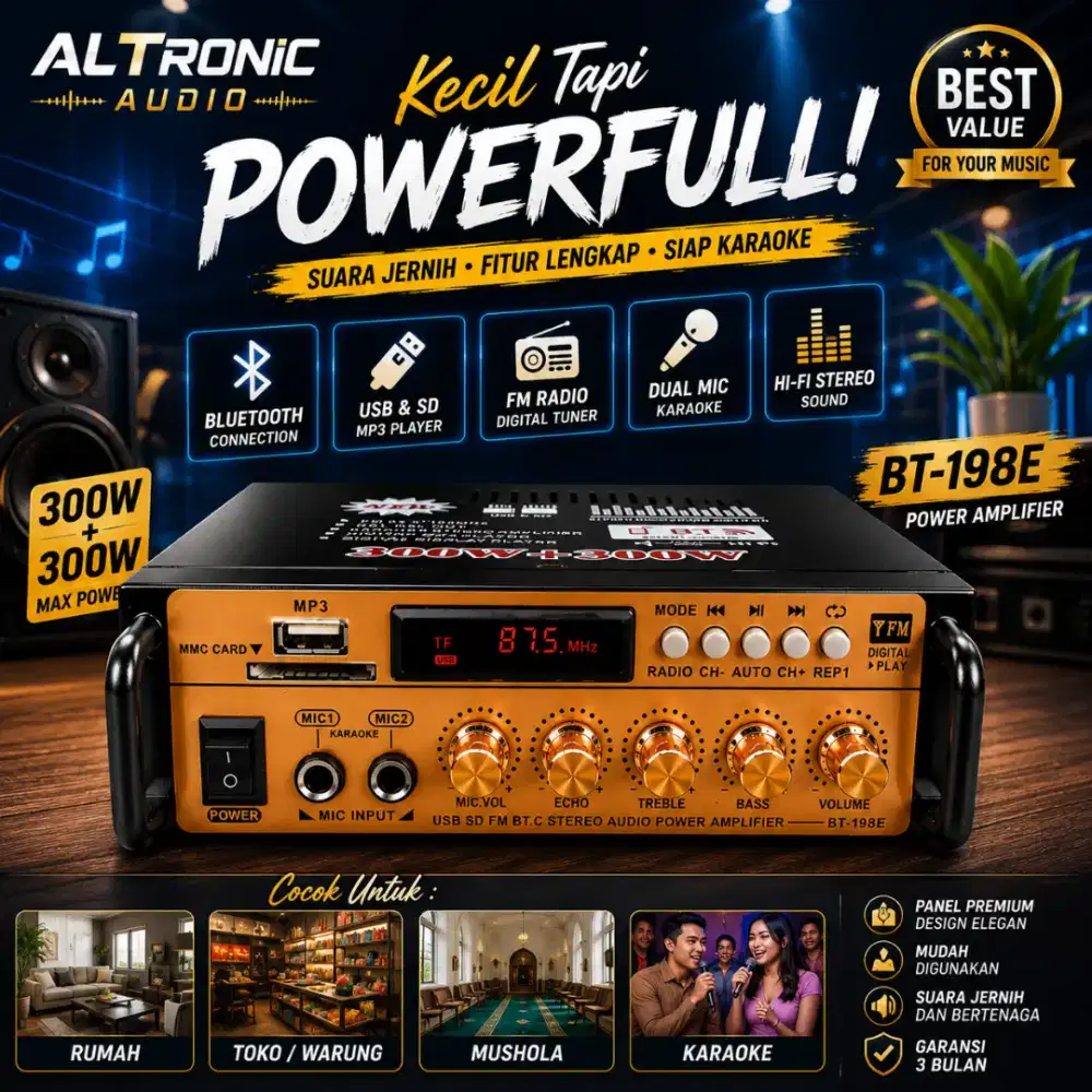 Power amplifier karaoke bluetooth bt198e