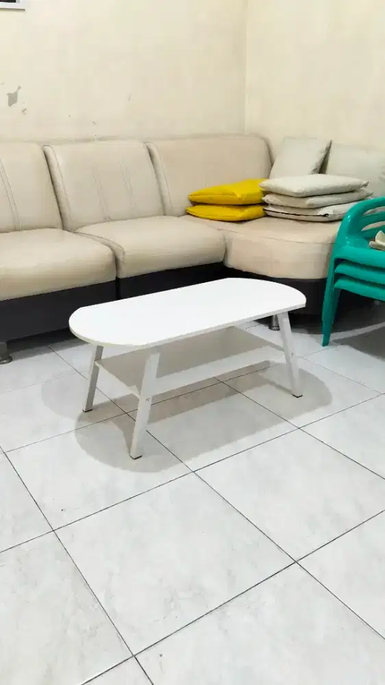 Coffee table meja kecil ruang tamu sofa 80 x 40 x 42 cm putih