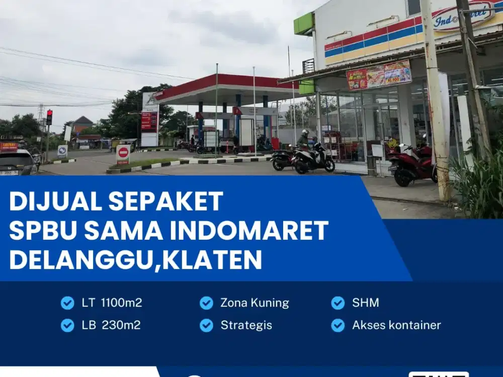 Dijual SPBU + INDOMARET Lokasi Strategis Delanggu,Klaten Luas 1100m2
