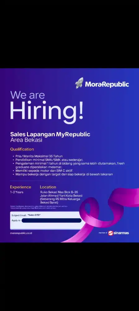 LOWONGAN KERJA SALES MYREPUBLIC