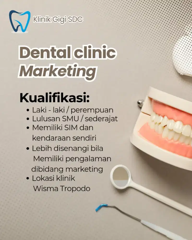 Lowongan Pekerjaan Marketing Klinik Gigi