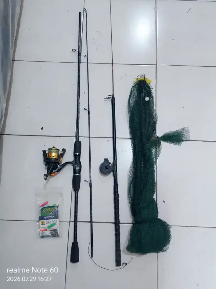 2 pancingan & bubu beserta aksesoris