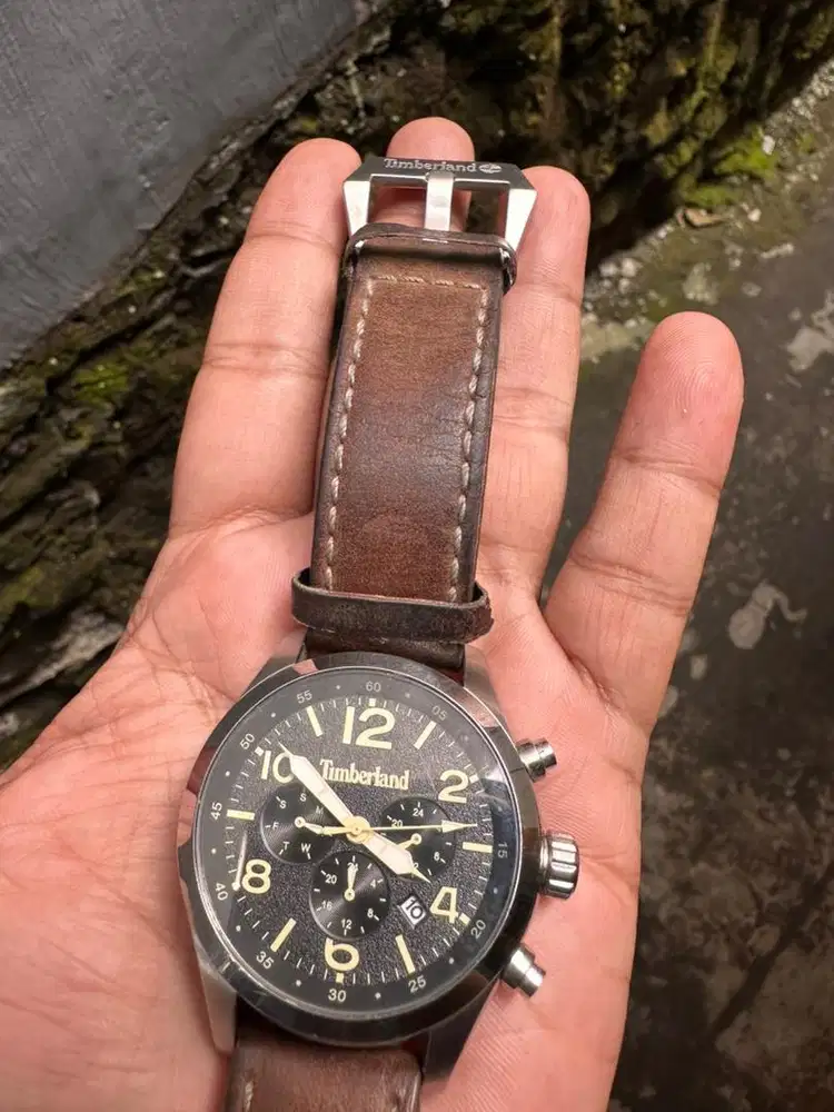 Jam tangan timberland 15249J chrono original fullset leather
