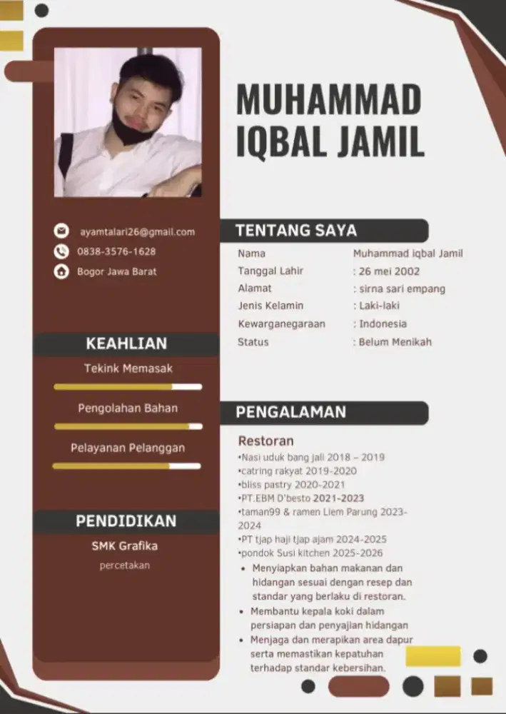 MENCARI PEKERJAAN F&B atau DAGANG