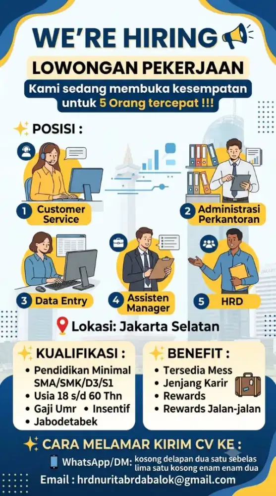 Lowongan pekerjaan daerah jakarta selatan