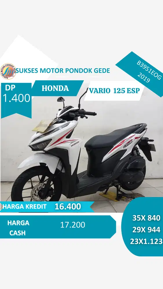 HONDA VARIO 125 TAHUN 2019 ANGSURAN MULAI DARI 840