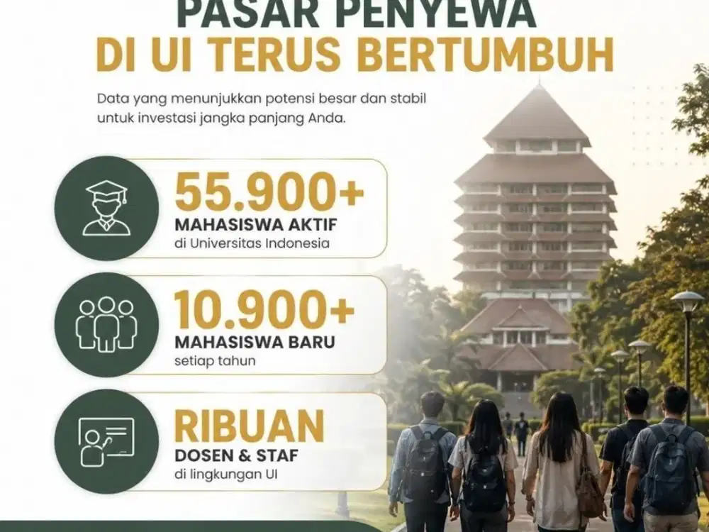 Rumah Kost 6 Kamar Strategis 2 Menit Ke Kampus UI Universitas Indonesia Depok