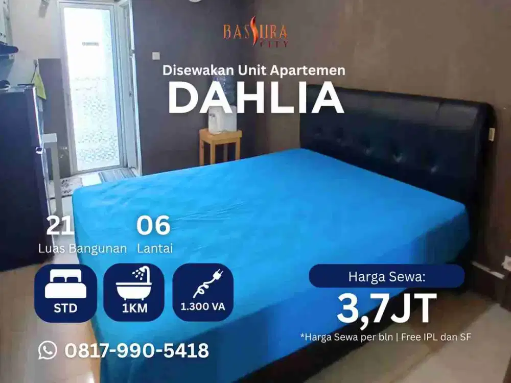 studio furnished apartemen Bassura City lantai rendah