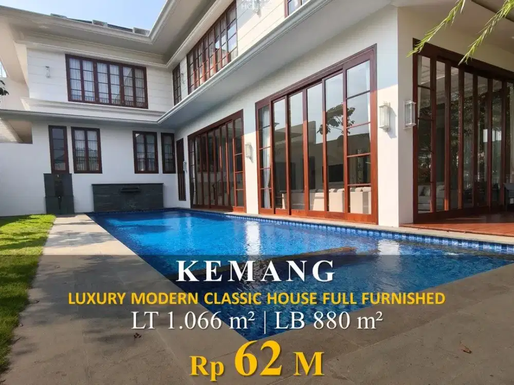 Dijual Rumah Mewah 1066M2 Kemang Dalam - 880M2 Fully Furnished + Home Lift + Pool 62M