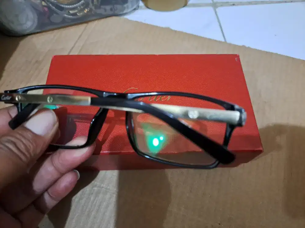 Frame kacamata bagus cartier gold plated
