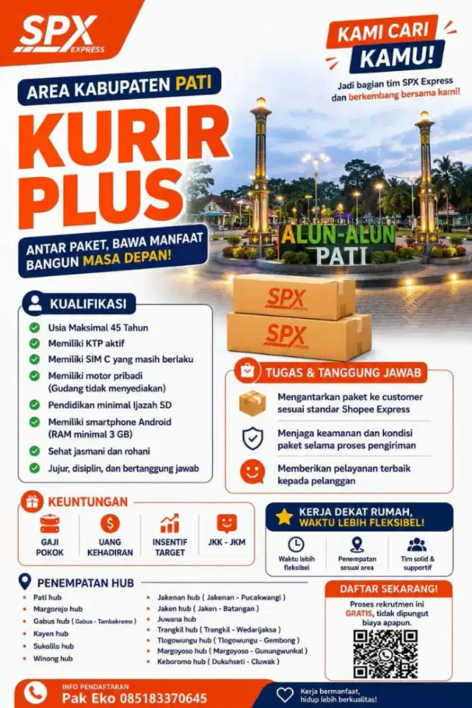 Lowongan Kurir Motor & Mobil Area All Kab. Pati
