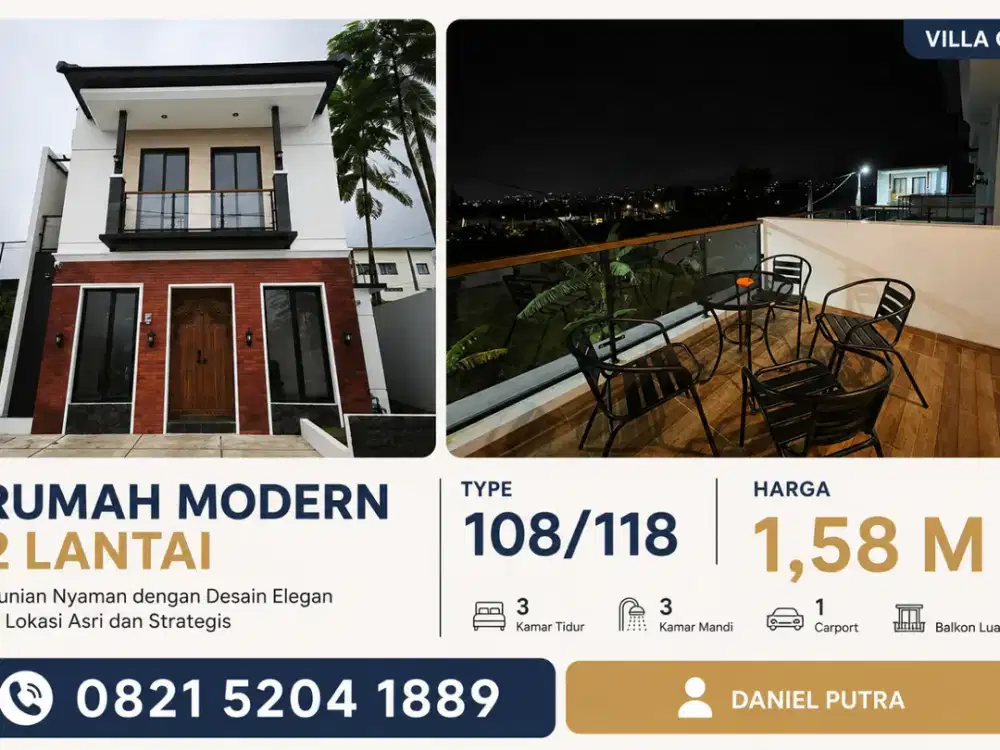 villa exclusive dekat alun alun view 360 derajat menghadap pegunungan dan kota batu