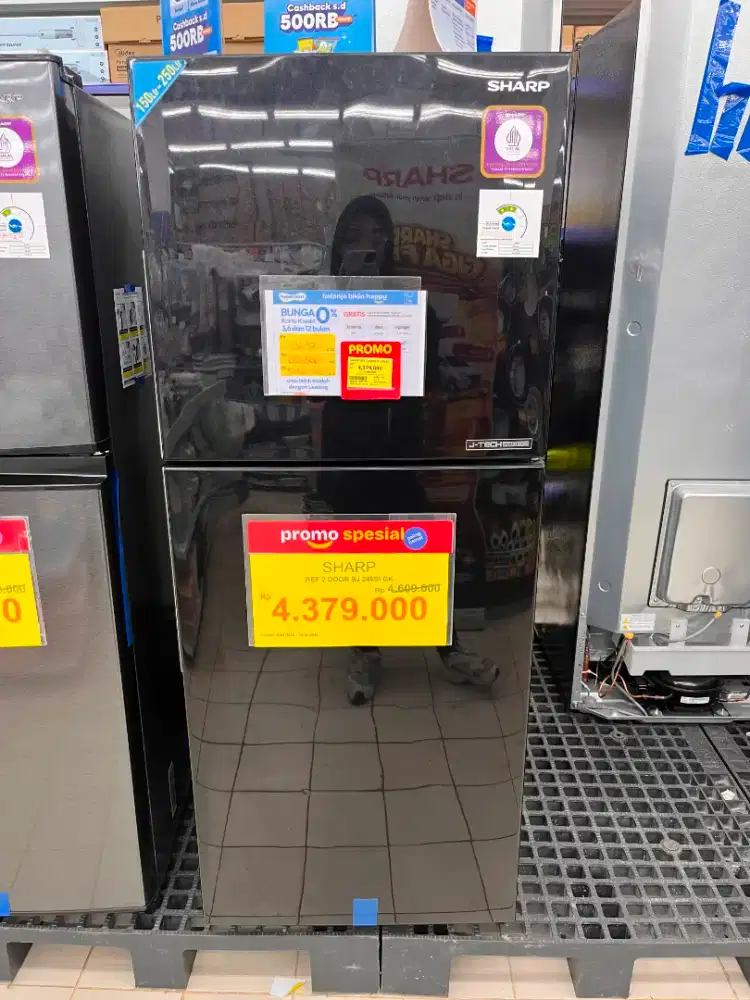 Kulkas sharp 2pintu free cicilan 2bulan tanpa dp