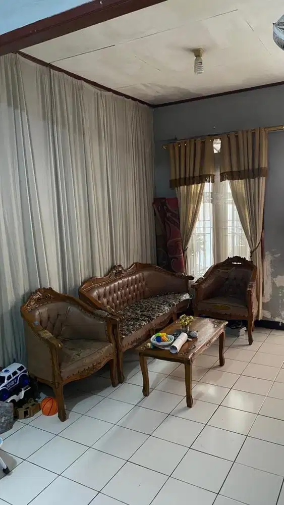 Set Meja &Kursi tamu 3 seter + 1 seater(2pcs) kayu kokoh
