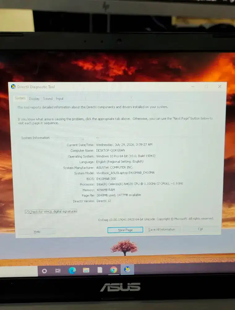 Vivobook Asus laptop nvme 512G