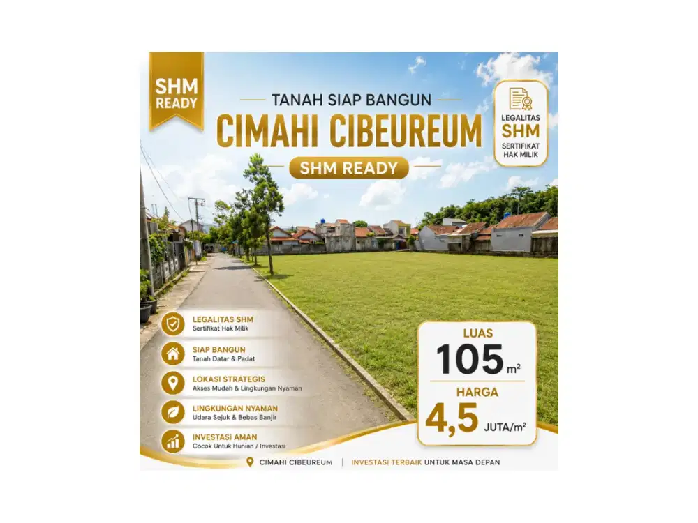 Jual Tanah Kavling Cibeurem Cimahi Luas 100 Meteran Siap Bangun