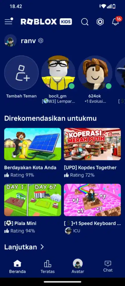 Akun Roblox Avatar berobux