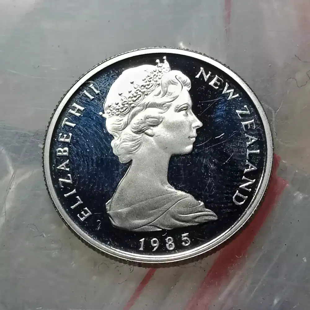 Koin PROOF QUEEN ELIZABETH INGGRIS 5 CENT NEW ZEALAND