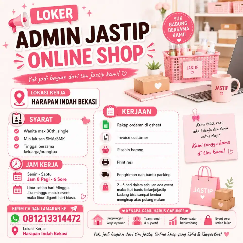 Loker Admin jastip Online Shop