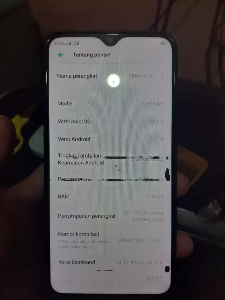 Layar poni Oppo a11k ram 2/32gb