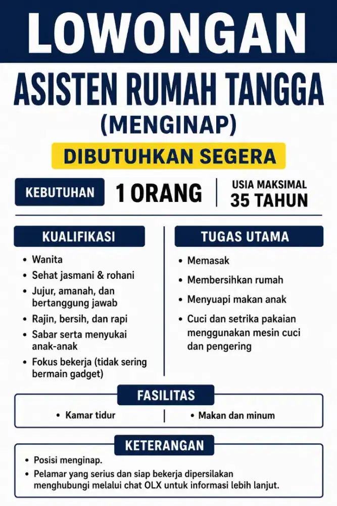 Dibutuhkan segera ART