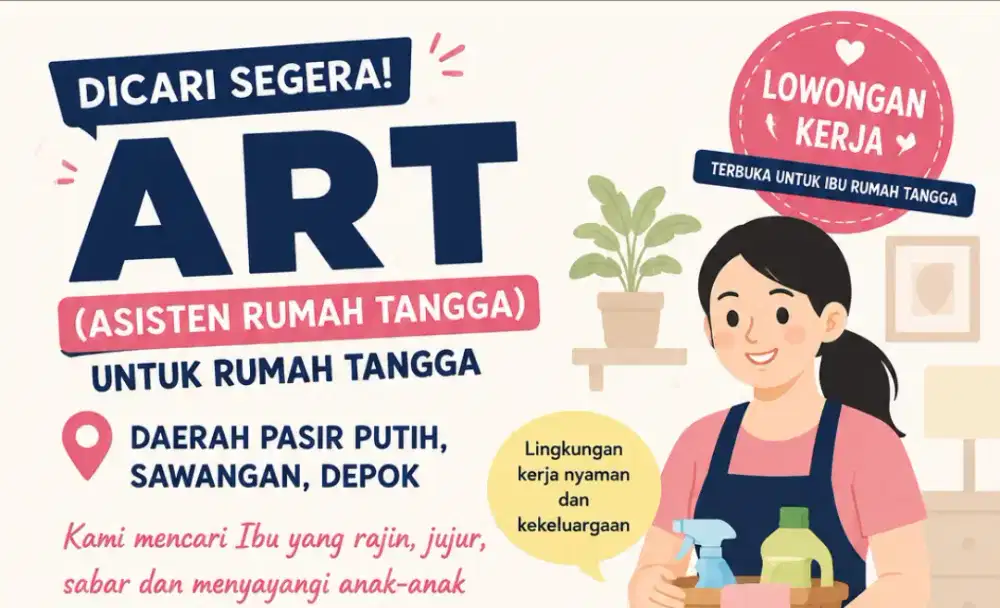 * Lowongan pekerjaan - Ibu Rumah Tangga*