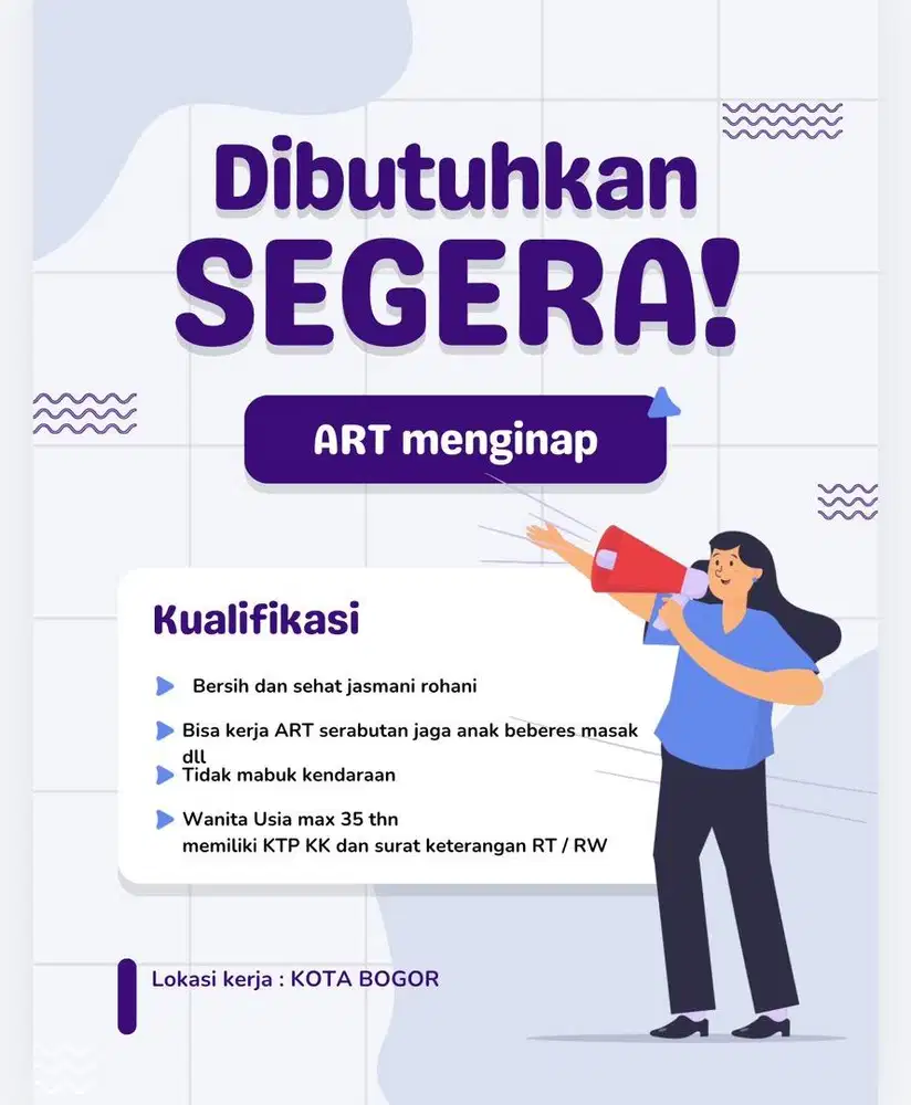 Loker ART + momong anak