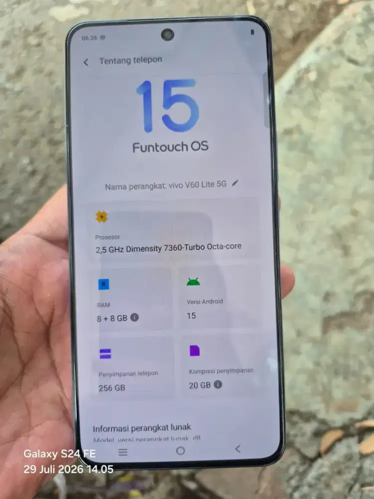 vivo V60 lite 5g Ram 8/256 gb