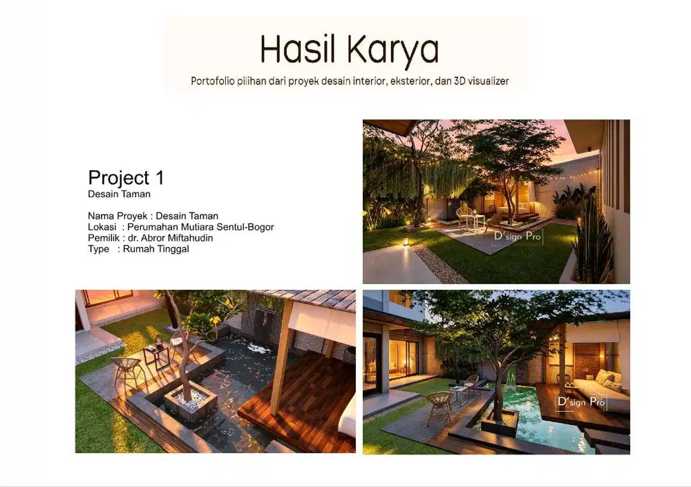 Jasa Desain dan gambar 3D interior exterior