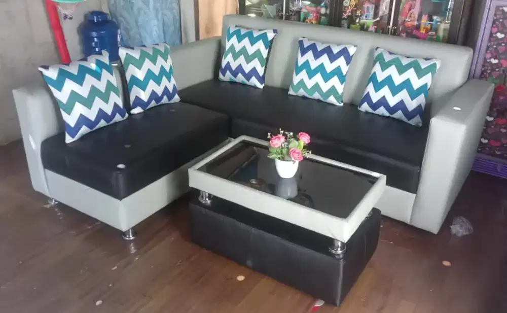 kursi sofa L misah minimalis
