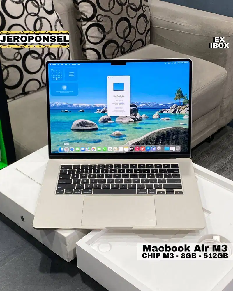 MACBOOK AIR M3 15” 512GB CC 5  EX IBOX LIKE A NEW GARANSI PANJANG