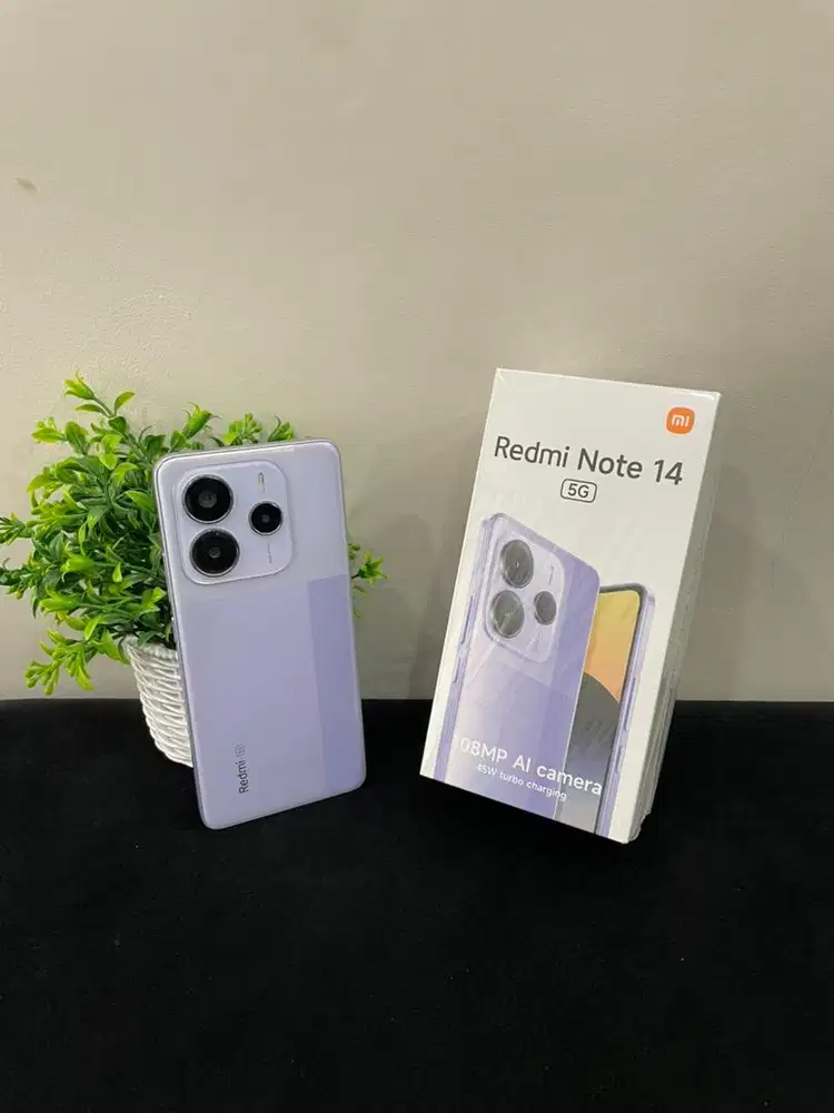 Xiaomi Redmi Note 14 5G 8/256 Purple kelengkapan HP + Dus Ori Permanen