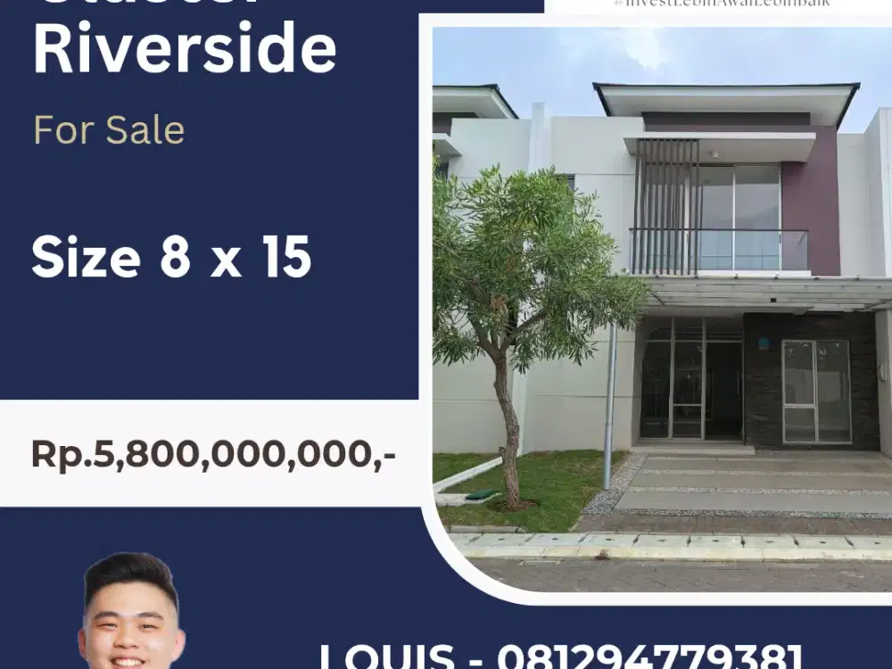 JUAL RUMAH PIK 2 CLUSTER RIVERSIDE (8 X 15)