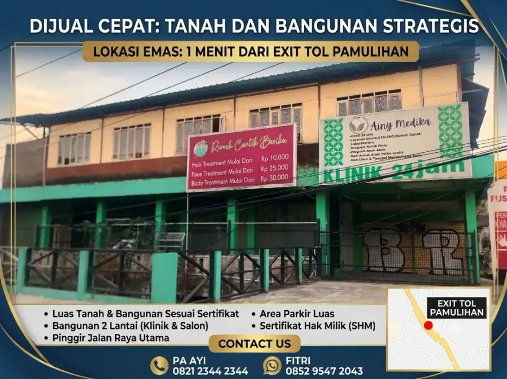 Dijual Segera Tanah dan Bangunan