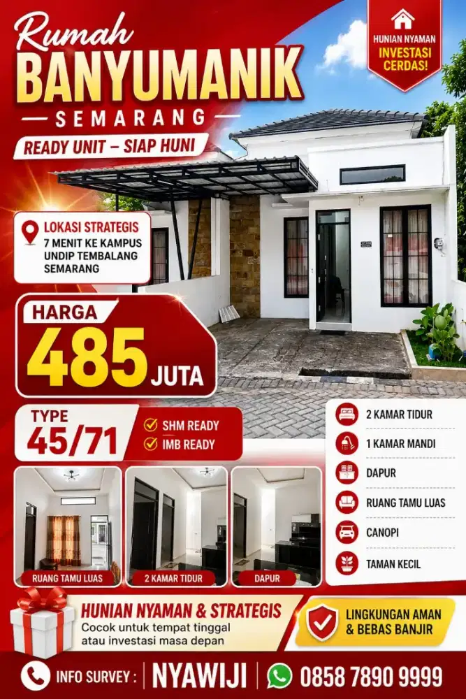 RUMAH KOTA SEMARANG SIAP HUNI SHM DEKAT KAMPUS UNDIP SEMARANG