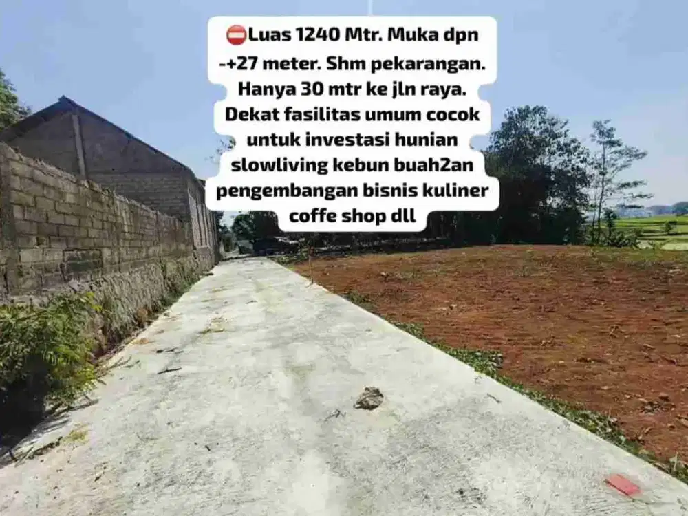 Tanah pekarangan siap bangun 30 meter ke jl raya jambangan jamus