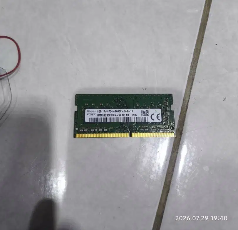 RAM SODIMM Laptop SKhynix DDR4 PC4 8GB 1Rx8 2666V 2666MHz Bekas Copota
