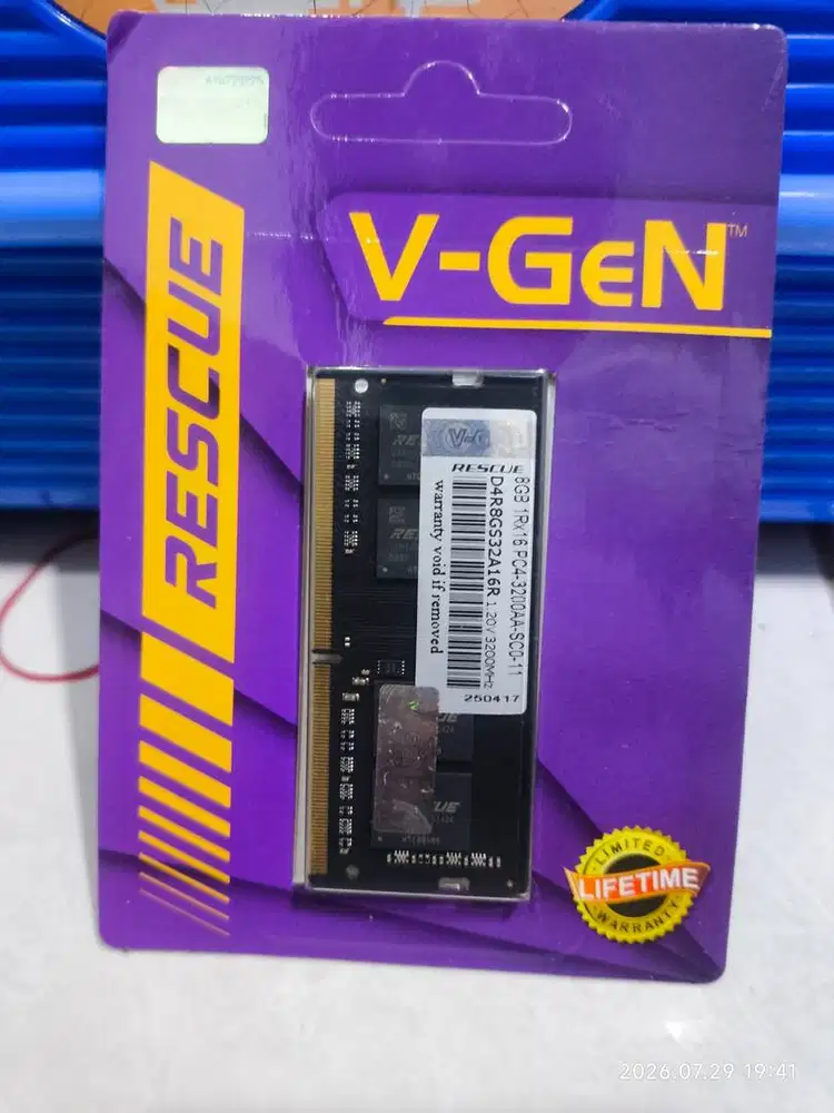 RAM SODIMM Laptop VGEN Rescue 8GB 1Rx16 DDR4 PC4 3200AA 3200MHz