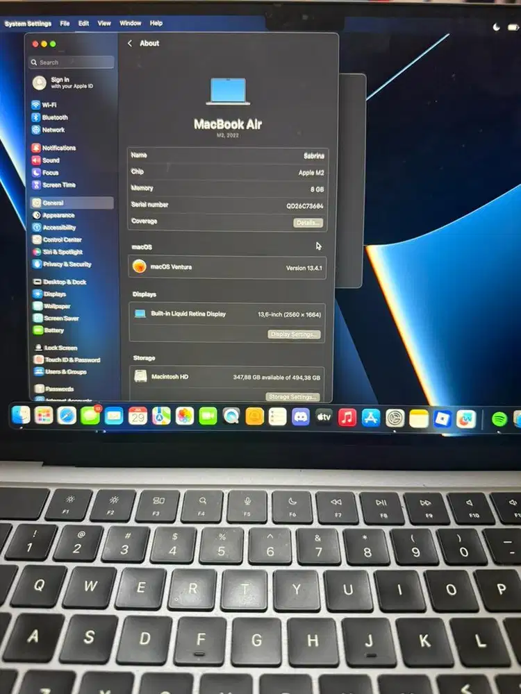Macbook air m2 8/512gb