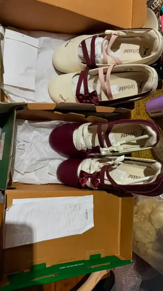 puma lace ballet maroon dan beige