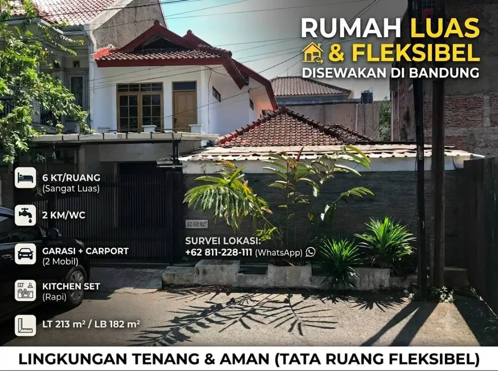 Disewakan Rumah 2 Lantai di Kawasan Pasirluyu, Bandung